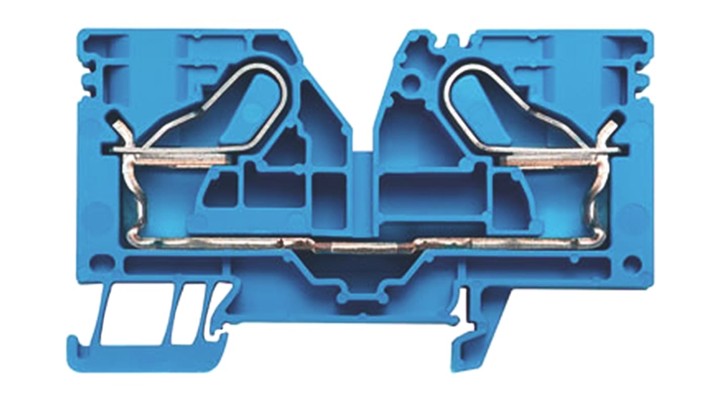 Weidmuller P Series Blue Feed Through Terminal Block, 2.5 → 16mm², Single-Level, Push In Termination