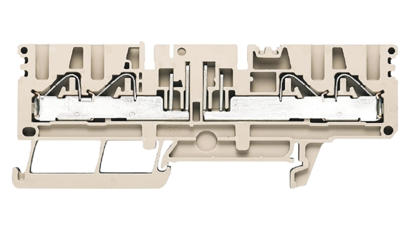 Weidmüller P DIN-Schienen Anschlussklemmenblock Einfach Dunkelbeige, 0.5 → 6mm², 500 V / 24A, Einstecken