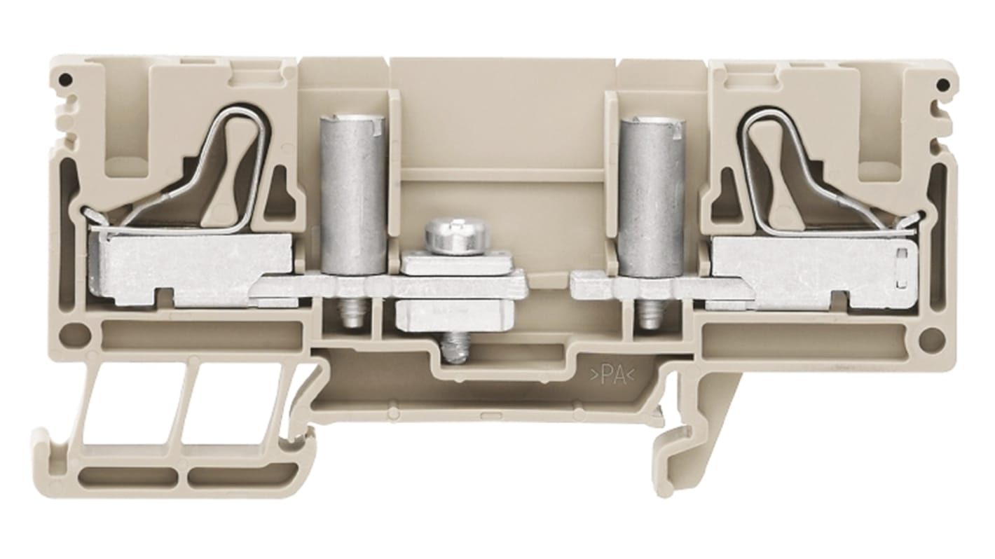 Weidmüller P Series Dark Beige Disconnect Terminal Block, Single-Level, Push In Termination