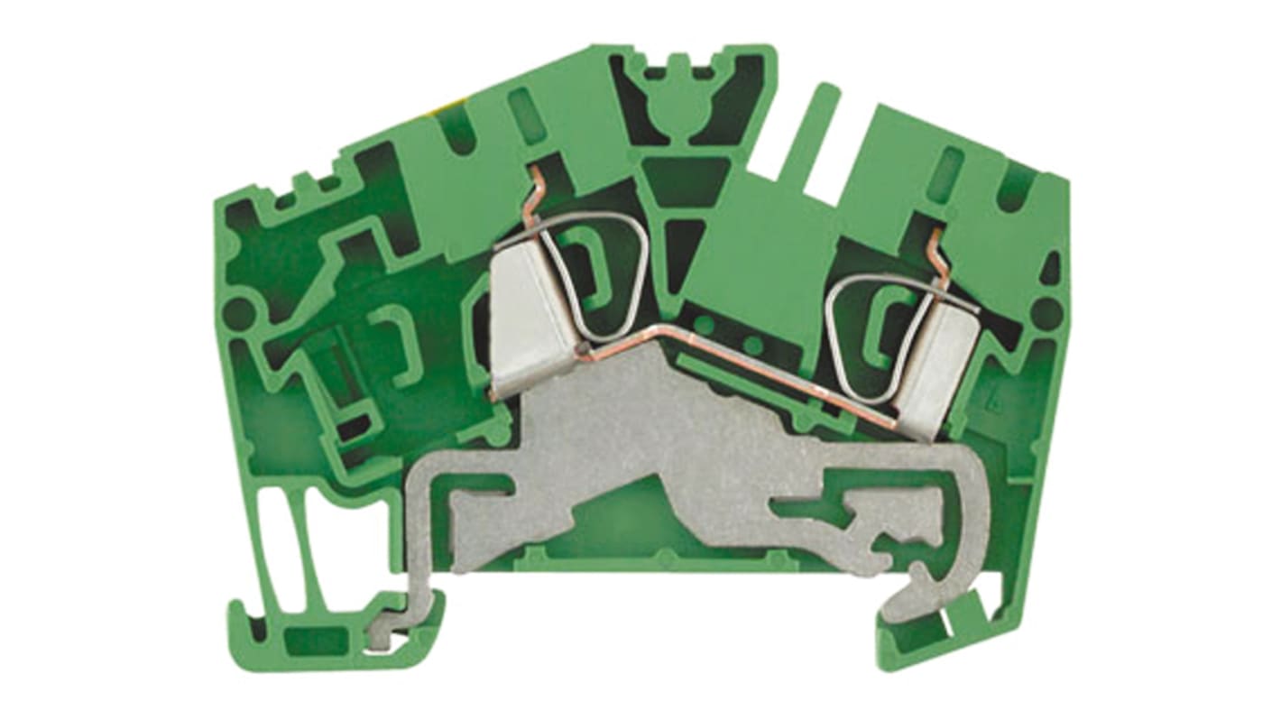 Weidmüller Z Series Green, Yellow PE Terminal, Single-Level, Clamp Termination