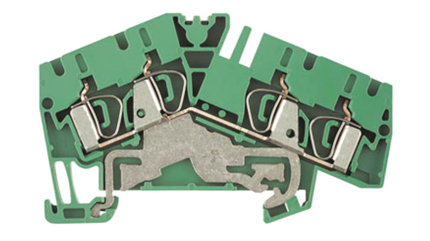 Weidmuller Z Series Green, Yellow PE Terminal, Single-Level, Clamp Termination