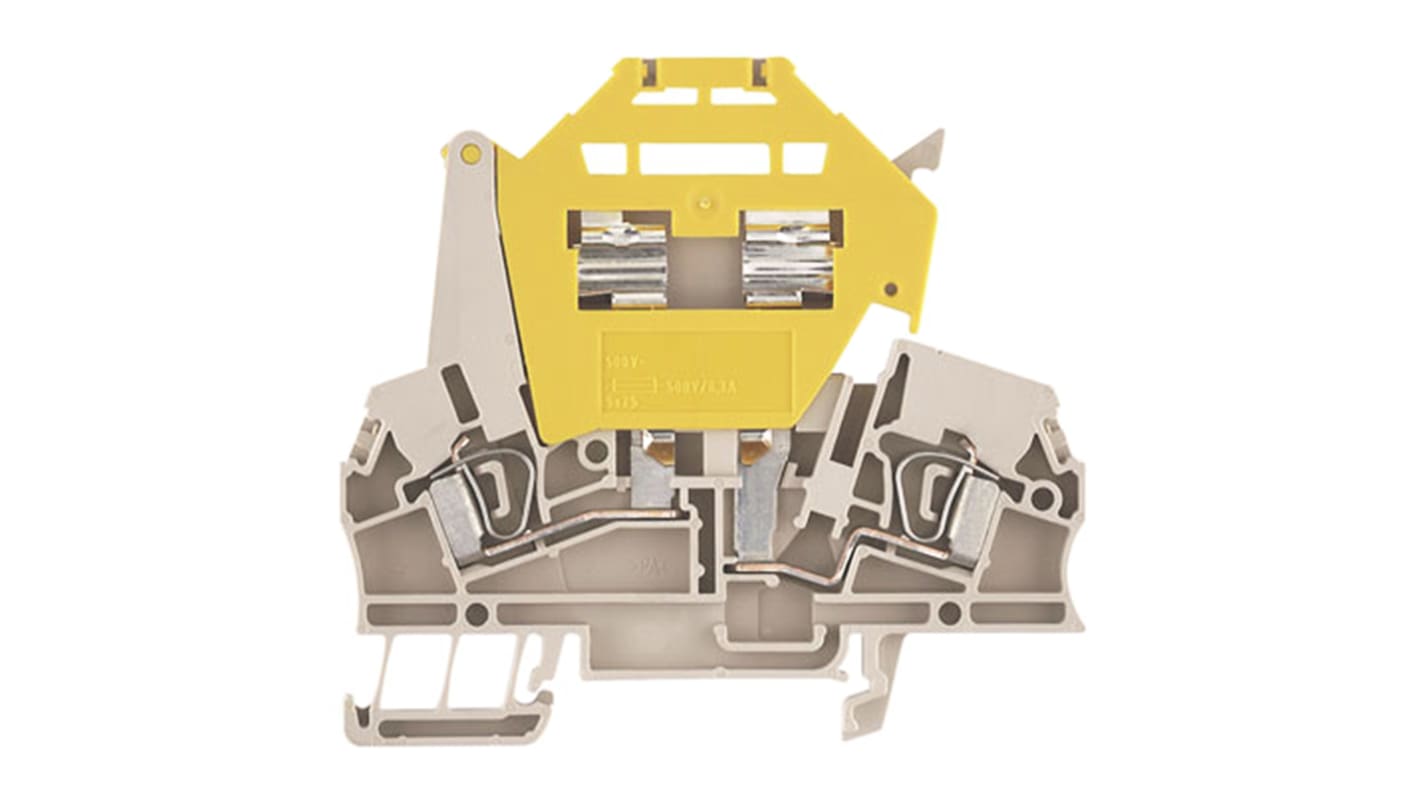 Weidmüller Z Reihenklemme mit Sicherungshalter Einfach Beige, 0.5 → 4mm², 500 V ac/dc / 6.3A, Klemmanschluss