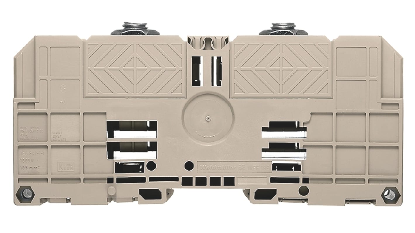 Weidmuller WFF Series Dark Beige DIN Rail Terminal Block, 10 → 240mm², Single-Level, Bolt Termination, ATEX,