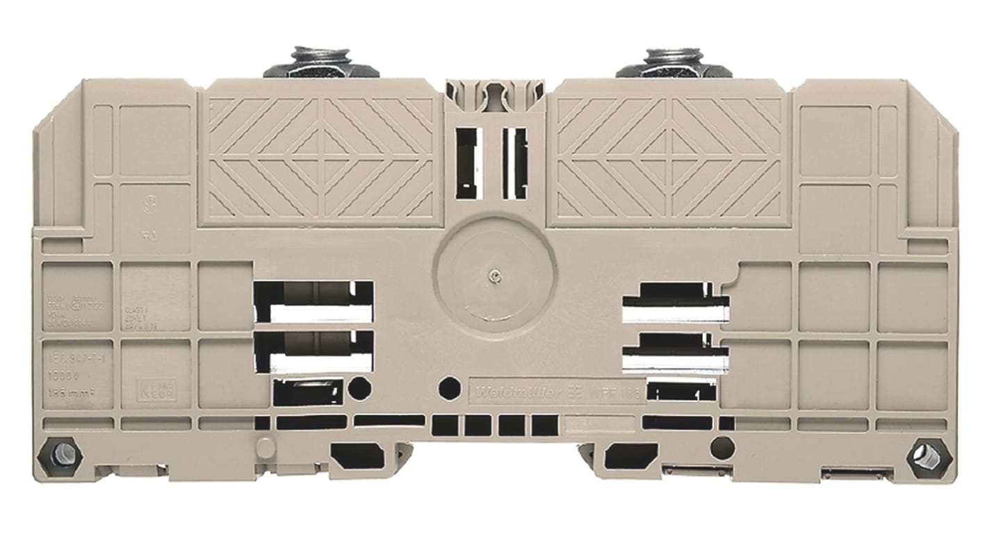 Weidmüller WFF Series Dark Beige DIN Rail Terminal Block, 2.5 → 50mm², Single-Level, Bolt Termination