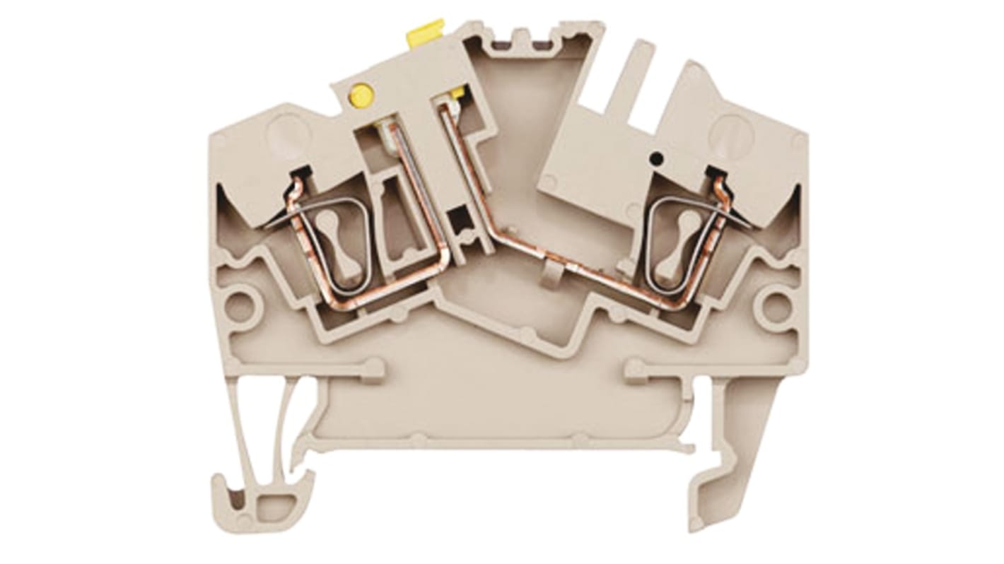 Weidmüller Z Series Dark Beige Disconnect Terminal Block, 2.5mm², Single-Level, Clamp Termination