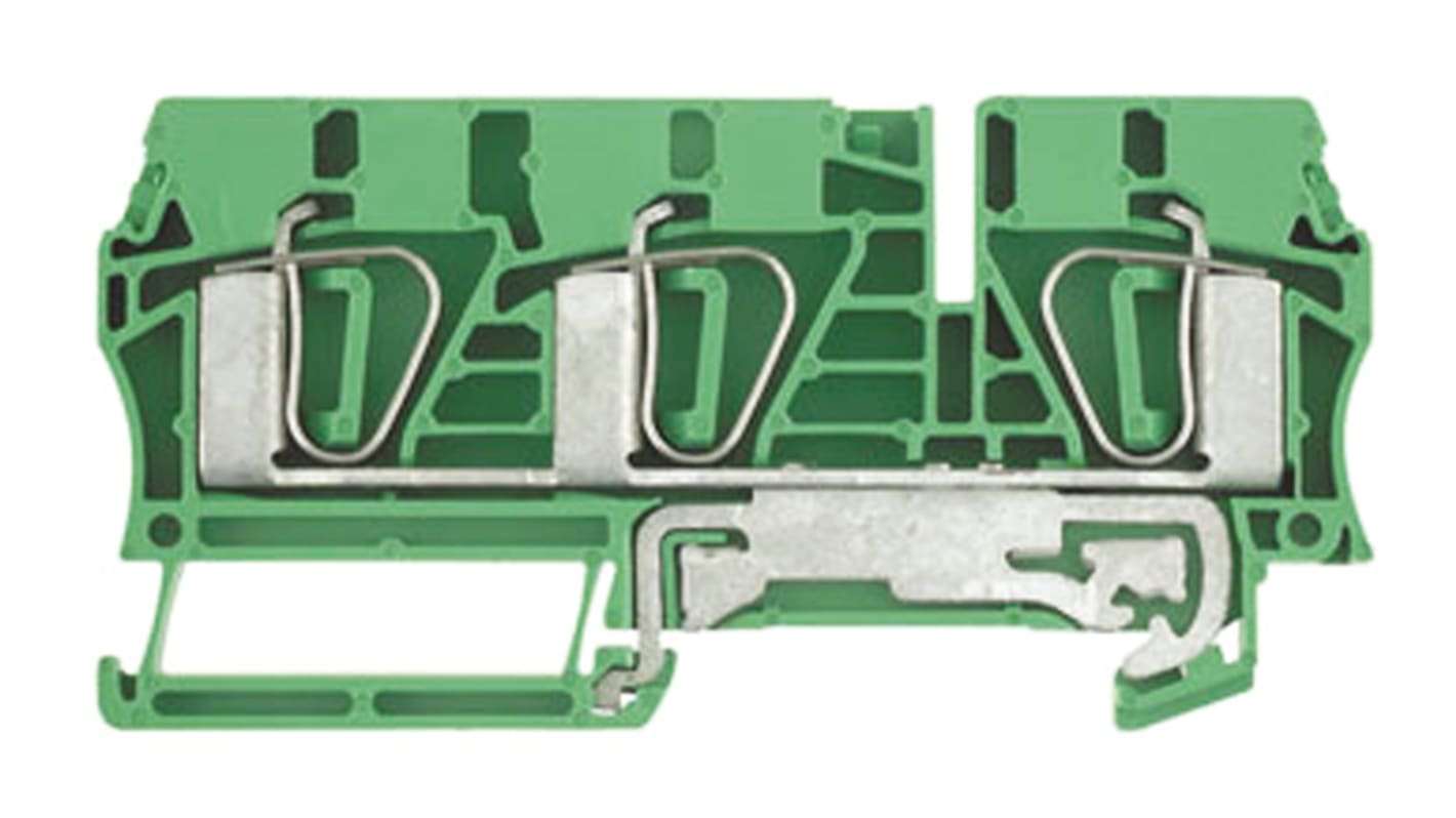 Weidmuller Z Series Green, Yellow PE Terminal, Single-Level, Clamp Termination