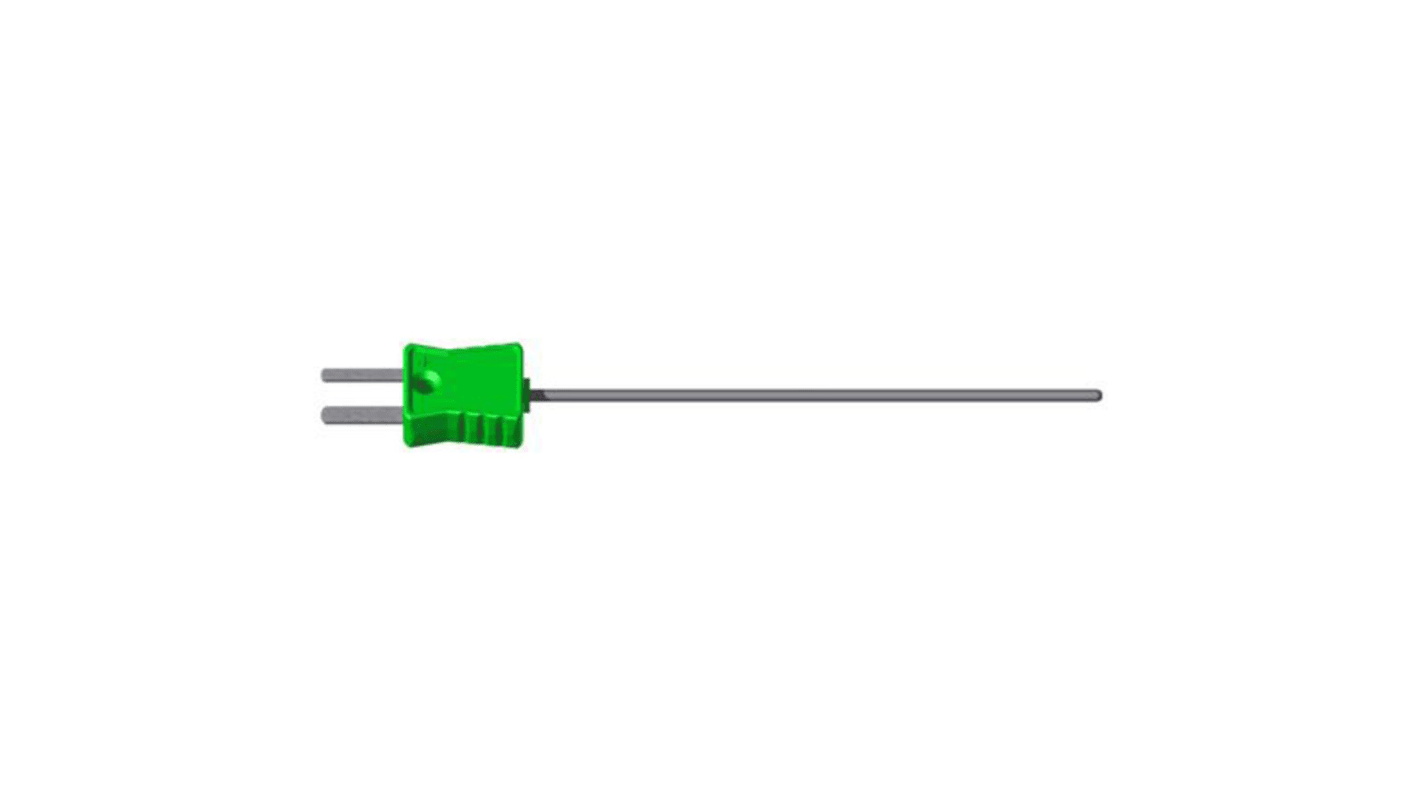 Termopar tipo K RS PRO, Ø sonda 1mm x 500mm, temp. máx +800°C, conexión , con conector miniatura