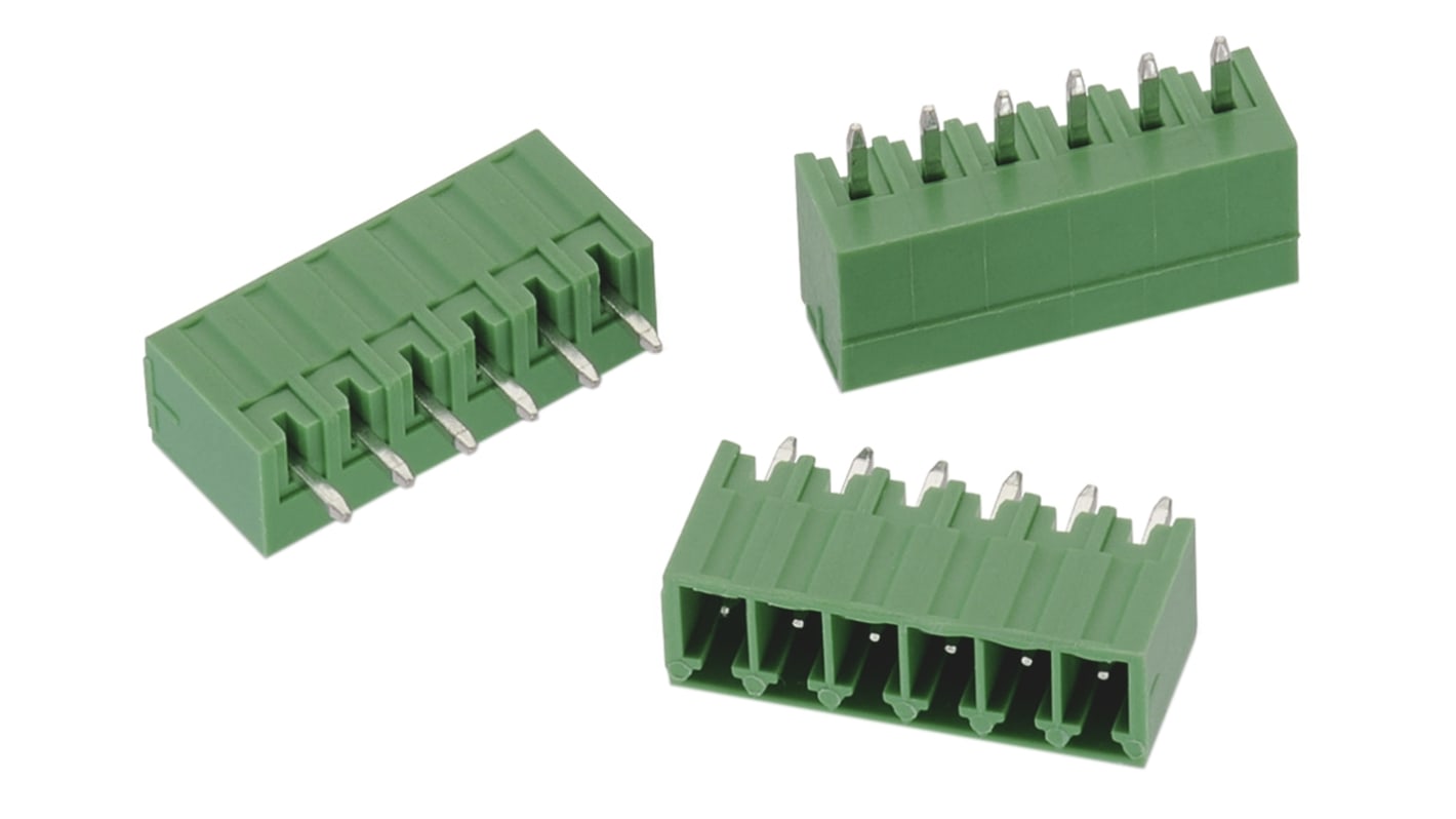 Conector macho para PCB Wurth Elektronik serie 3211 de 8 vías, 1 fila, paso 3.5mm, para soldar, Orificio Pasante