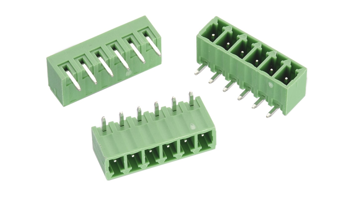 Wurth Elektronik 3.81mm Pitch 6 Way Pluggable Terminal Block, Header, Through Hole, Solder Termination