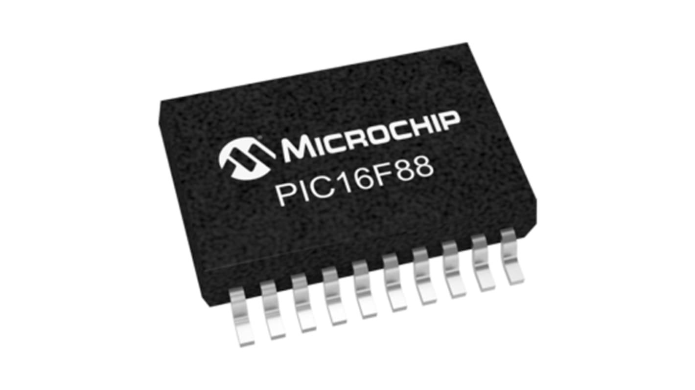 Microchip PIC16F88-E/SS, 8bit PIC Microcontroller, PIC16F, 20MHz, 7.168 kB Flash, 20-Pin SSOP