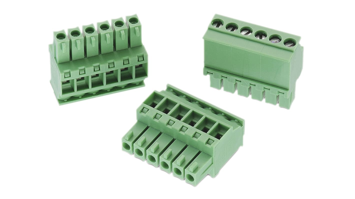 Wurth Elektronik 3.5mm Pitch 6 Way Pluggable Terminal Block, Plug, Cable Mount, Screw Termination