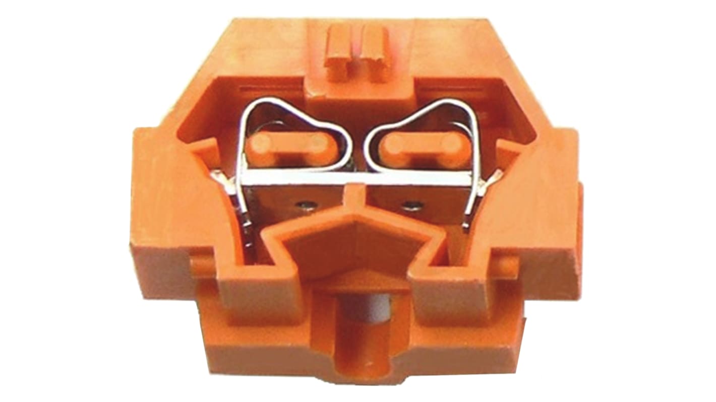 Wago 260 Series Orange Modular Terminal Block, 1.5mm², Single-Level, Cage Clamp Termination