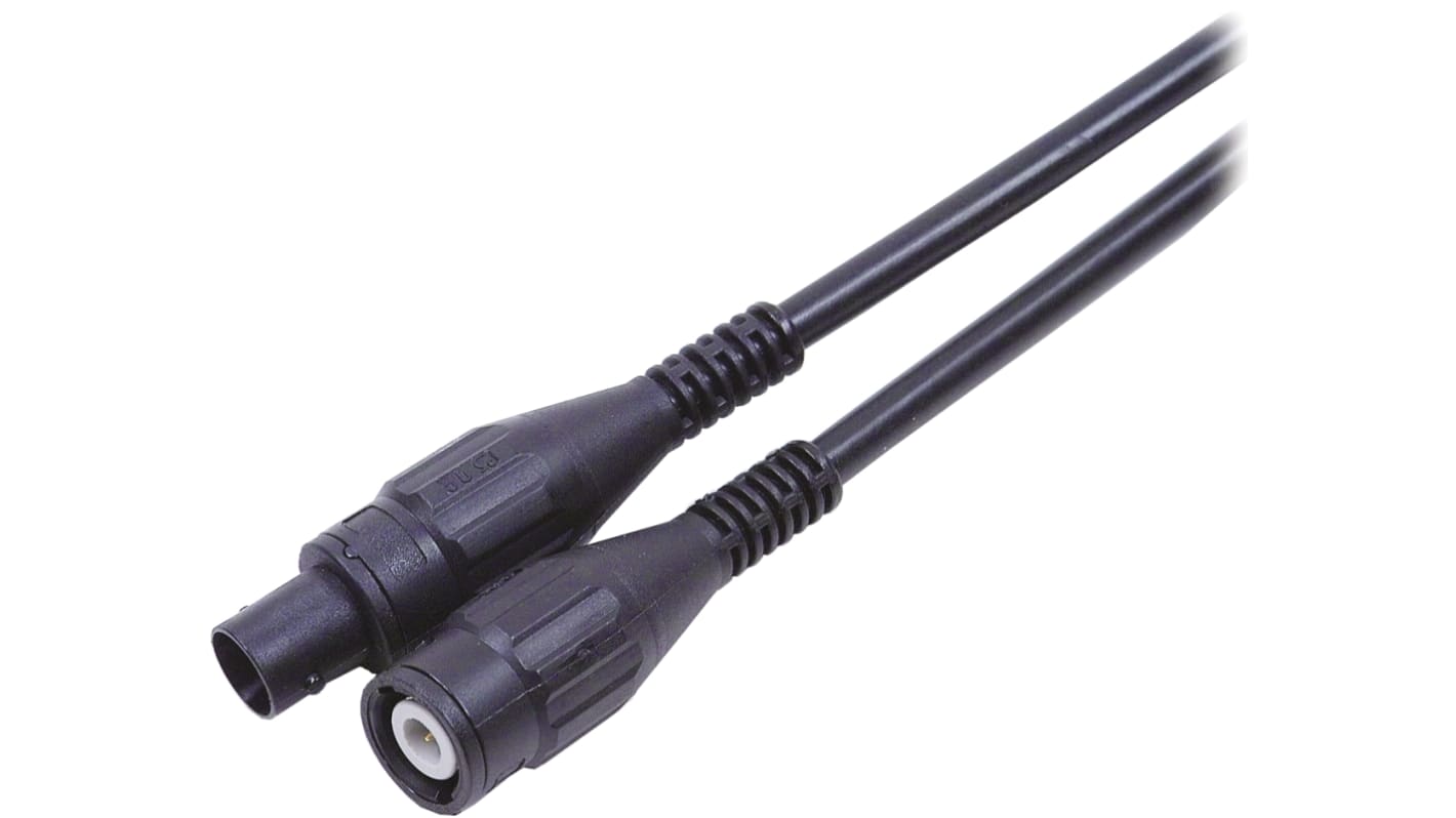 Cable de prueba Staubli de color Negro, Hembra-Macho, 600V, 1m