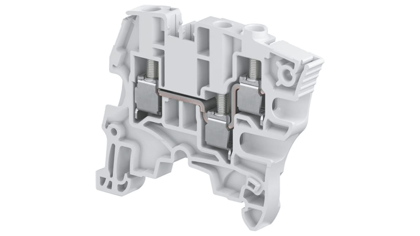 Entrelec ZS6 Series Grey Standard Din Rail Terminal, 4mm², Single-Level, Screw Termination, ATEX