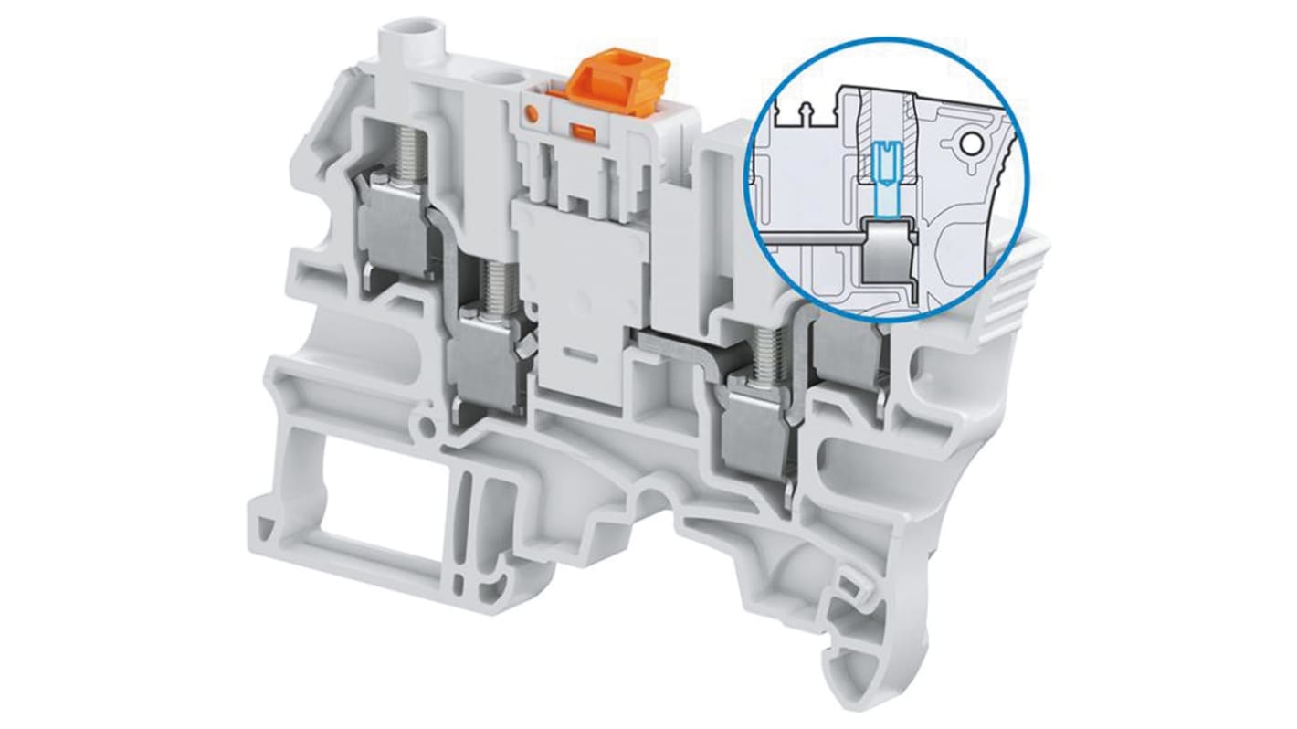 Entrelec SNK Anschlussklemme für Standard-DIN-Schiene Einfach Grau, 4mm², 500 V ac / 27A, Schraubanschluss