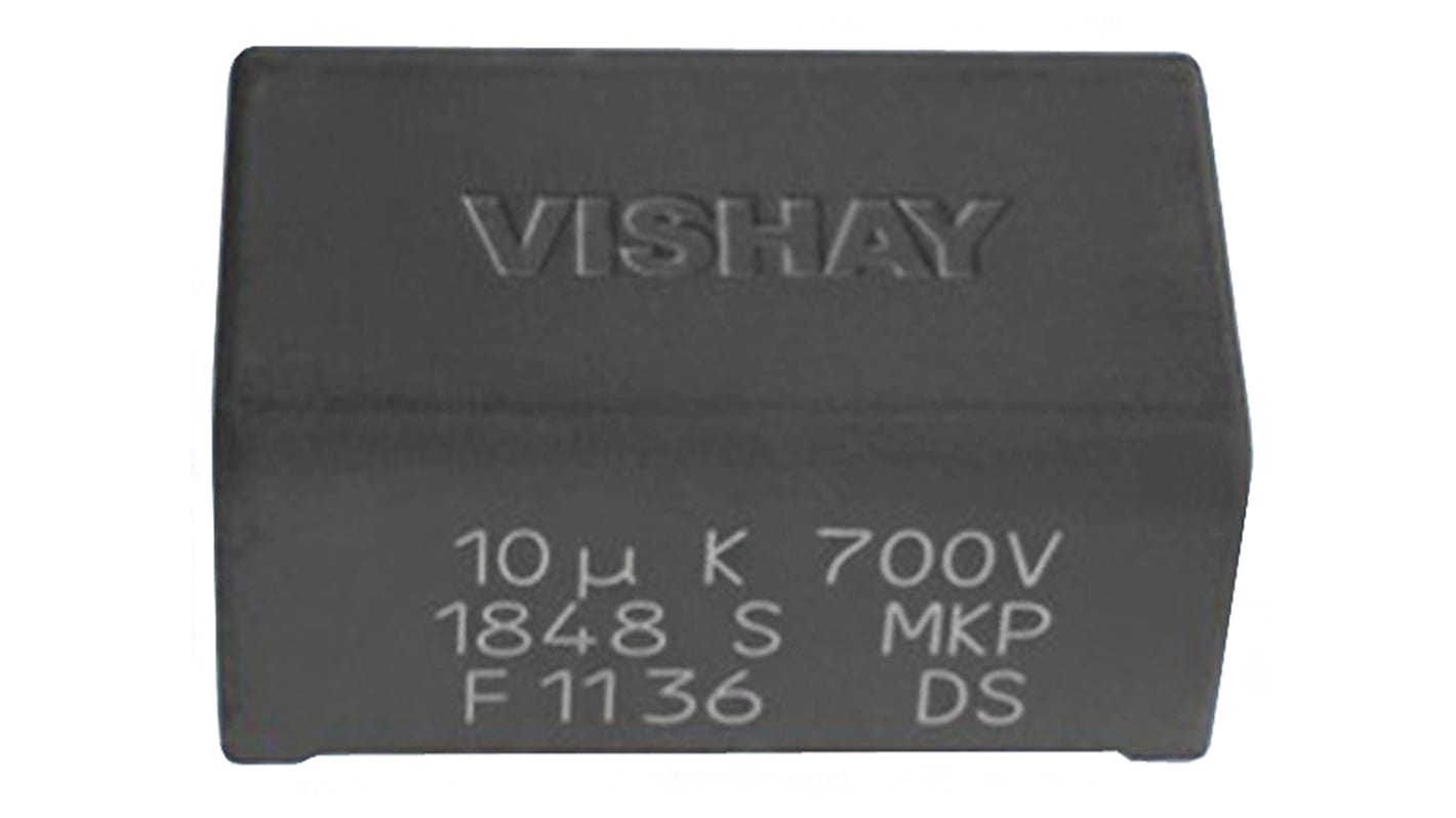 Condensador de película Vishay, 10μF, ±5%, 500V dc, Montaje en orificio pasante