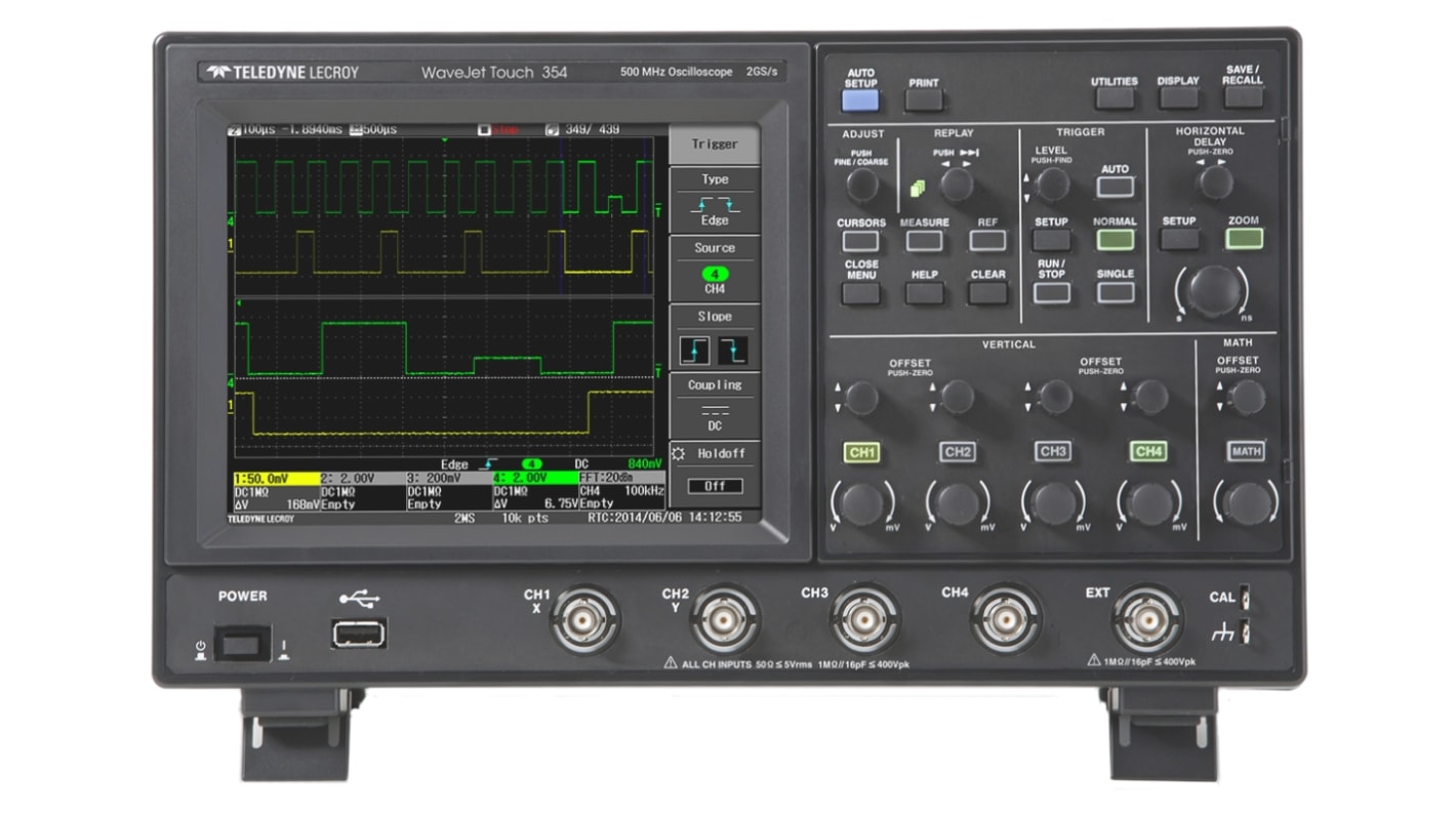 Teledyne LeCroy WaveJet 354 WaveJet Touch Series Bench Oscilloscope, 4 Analogue Channels, 500MHz