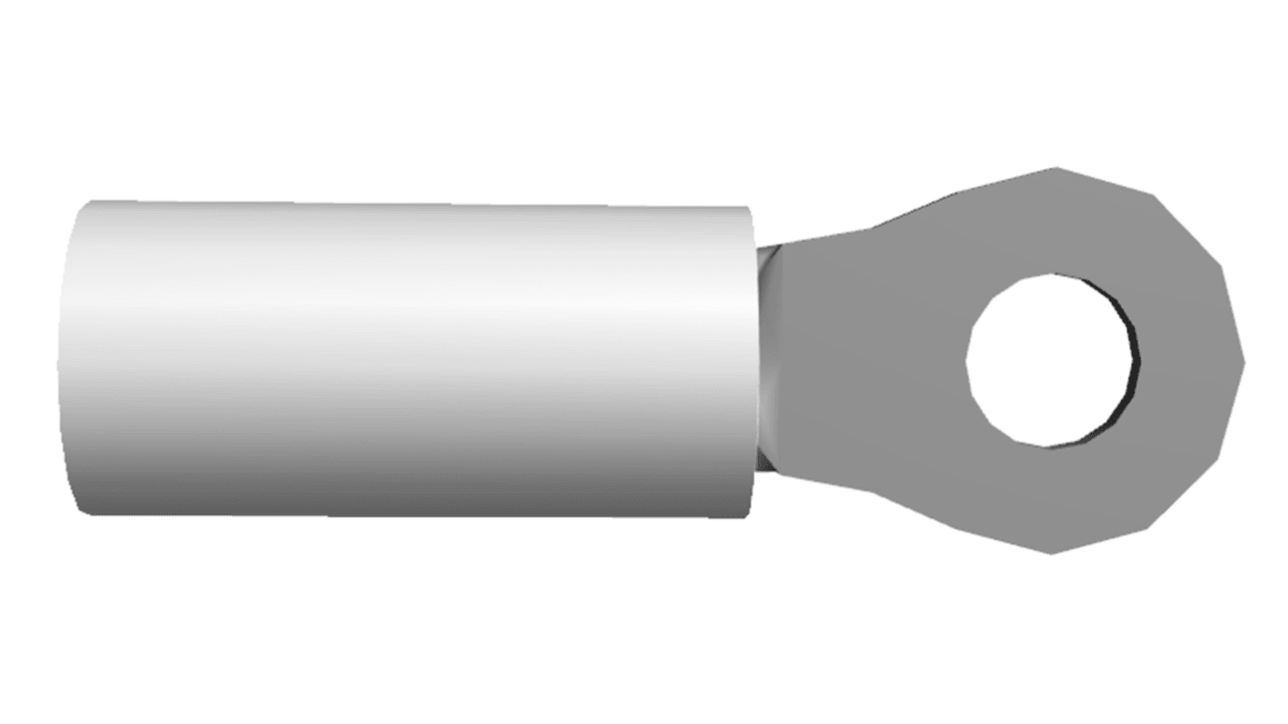 TE Connectivity, PIDG Insulated Ring Terminal, M4 (#8) Stud Size, 2.6mm² to 6.6mm² Wire Size, Natural