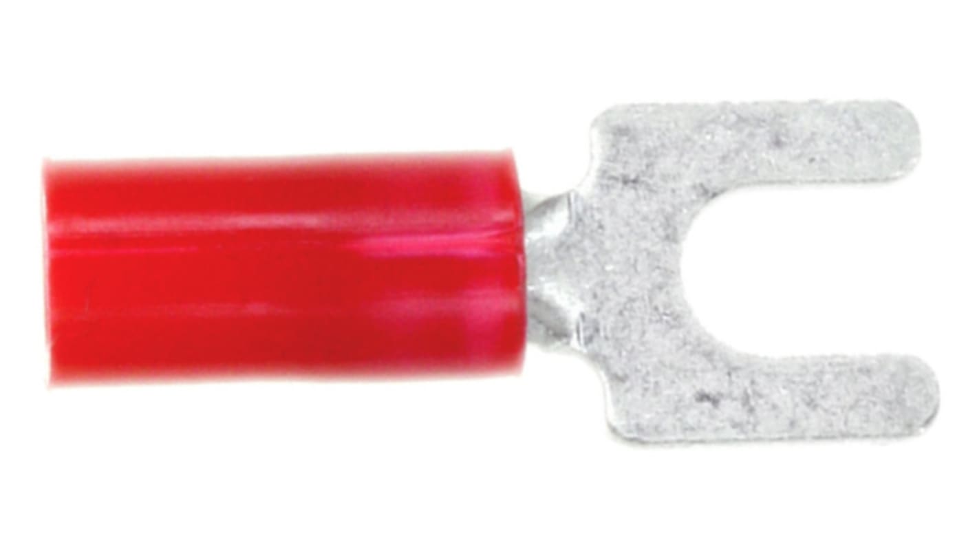 TE Connectivity, 327735 Insulated Crimp Spade Connector, 0.26mm² to 1.65mm², 22AWG to 16AWG, M3.5 (#6) Stud Size PVC,