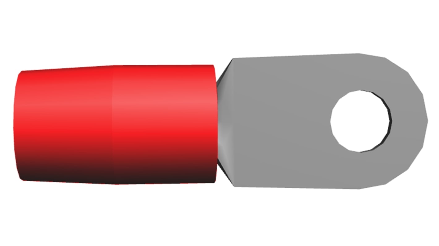 Terminal redondo aislado de Cobre TE Connectivity TERMINYL, Rojo, Ø int. M8 (5/16), sección máx. 42.4mm², 2AWG