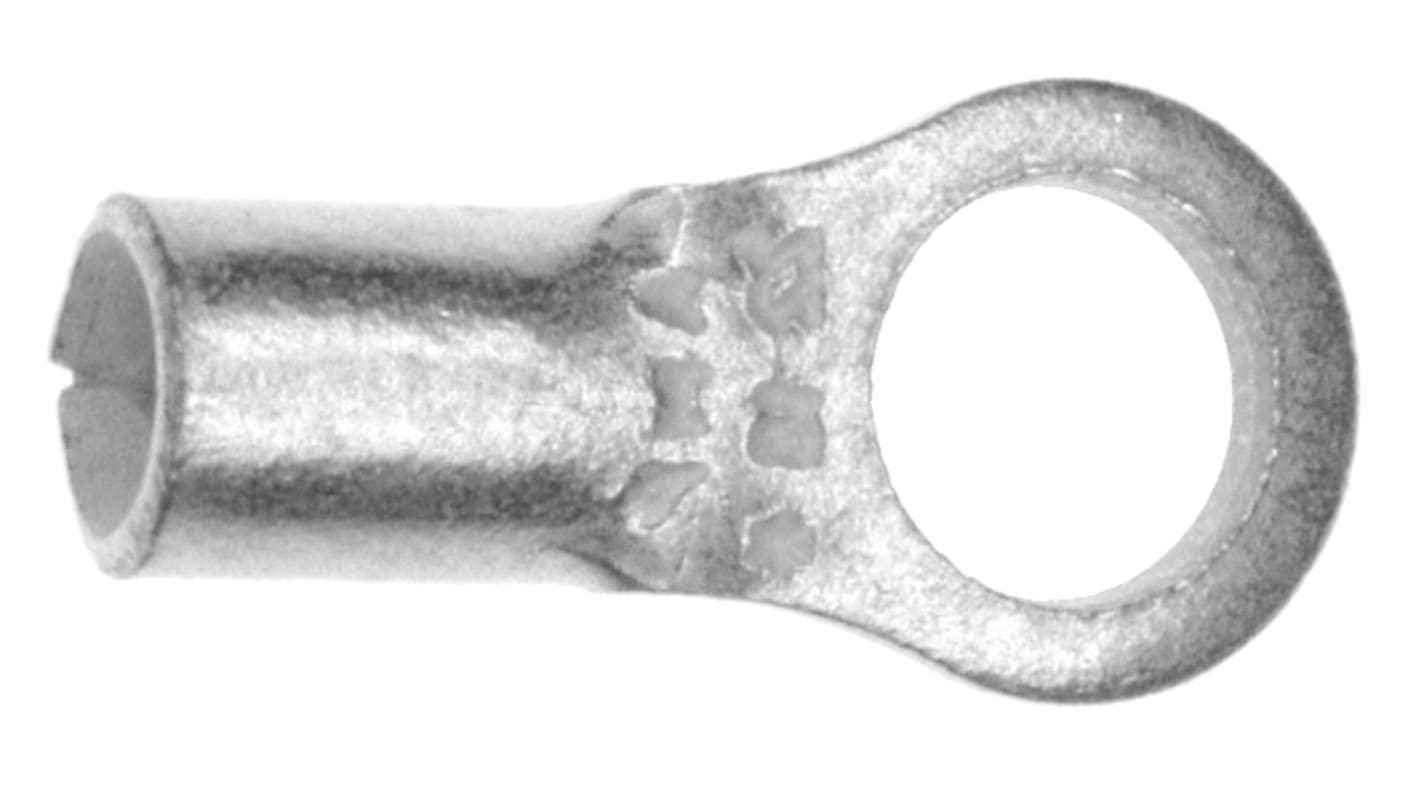 TE Connectivity, Budget Uninsulated Ring Terminal, M3.5 (#6) Stud Size, 0.26mm² to 1.65mm² Wire Size