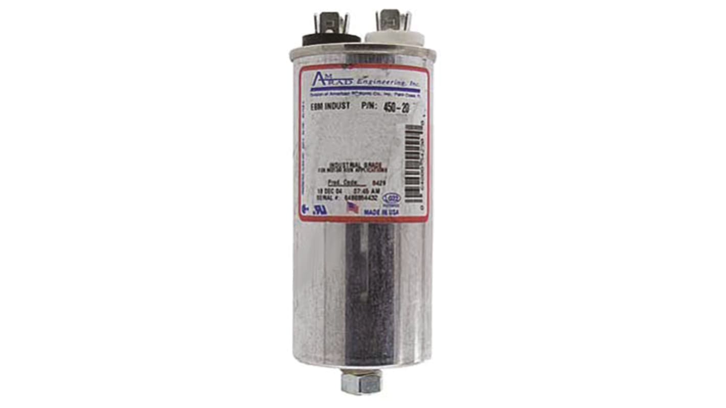 ebm-papst 450-20 Polypropylene Film Capacitor, 3μF, Stud Mount