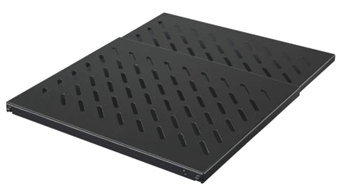 Etagère pour rack réglable Noir 0.5U ventilé Rittal, prof. 400mm x larg. 483mm, 50kg max.