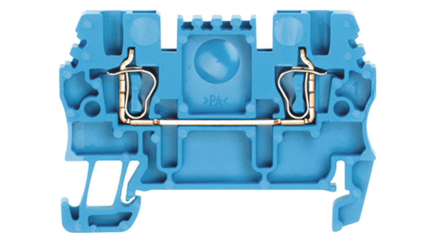 Weidmüller Printers Series Blue Feed Through Terminal Block, 1.5mm², Single-Level, Clamp Termination