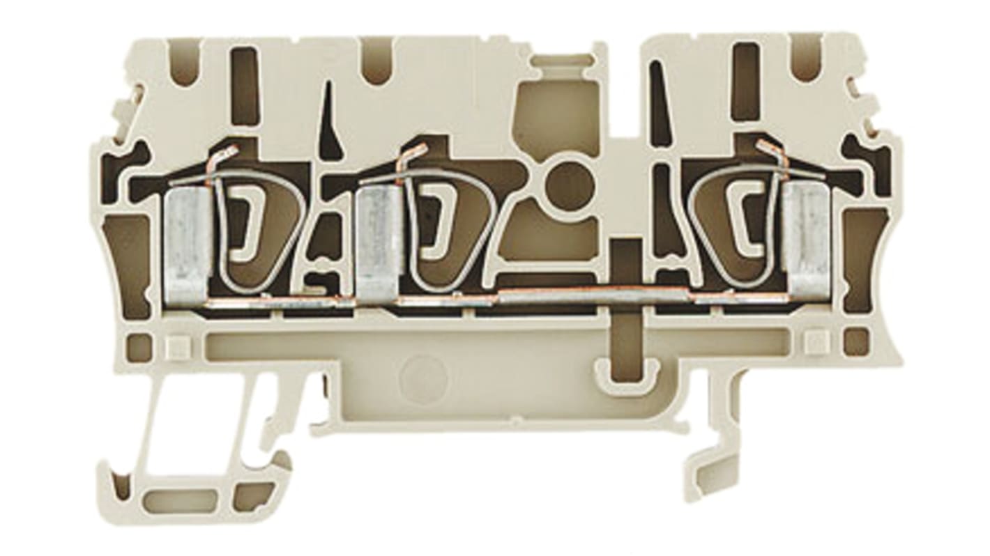 Weidmüller Z Series Beige Feed Through Terminal Block, 2.5mm², Single-Level, Clamp Termination