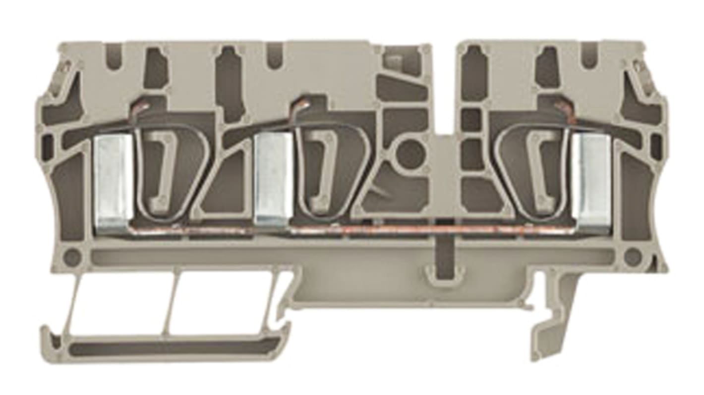 Weidmüller Z Series Beige Feed Through Terminal Block, Single-Level, Clamp Termination