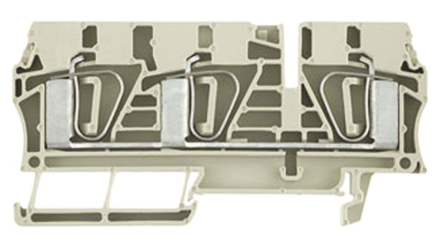 Weidmuller Z Series Beige Feed Through Terminal Block, Single-Level, Clamp Termination