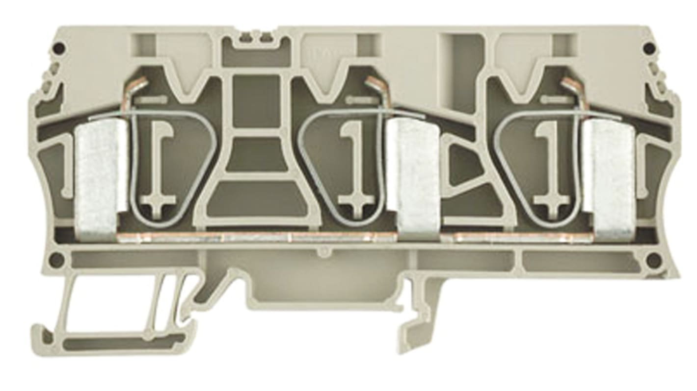 Weidmüller Z Series Beige Feed Through Terminal Block, Single-Level, Clamp Termination