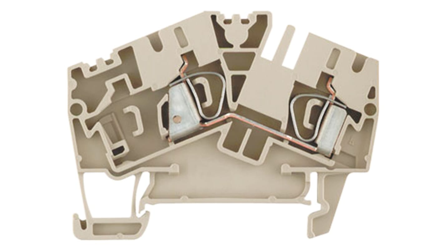 Weidmuller Z Series Beige Feed Through Terminal Block, Single-Level, Clamp Termination