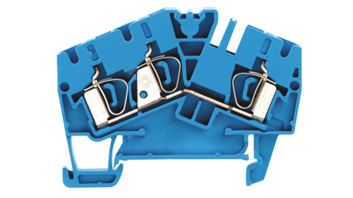 Weidmüller Z Series Blue Feed Through Terminal Block, Single-Level, Clamp Termination