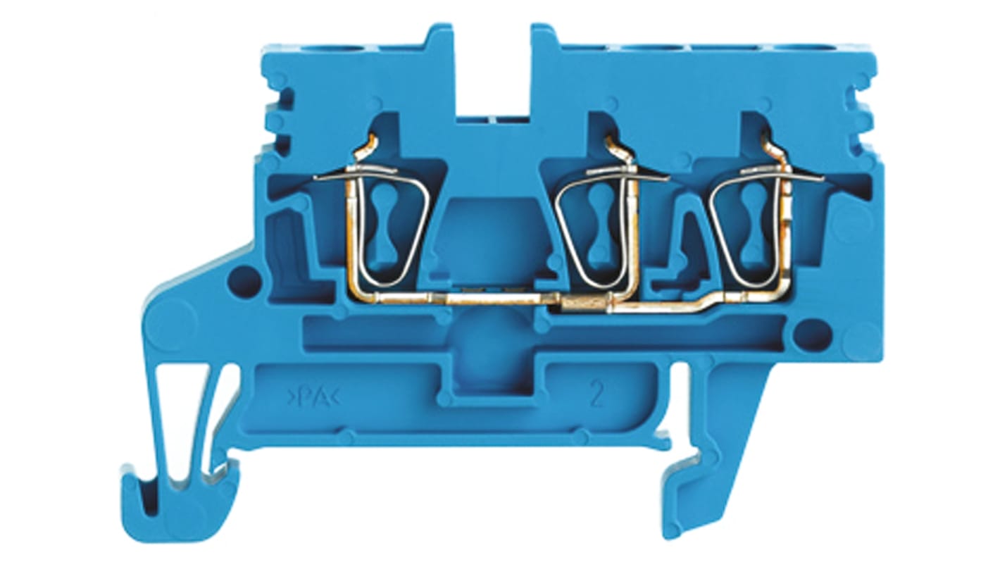 Weidmüller Z Series Blue Feed Through Terminal Block, 0.5 → 4mm², Single-Level, Clamp Termination