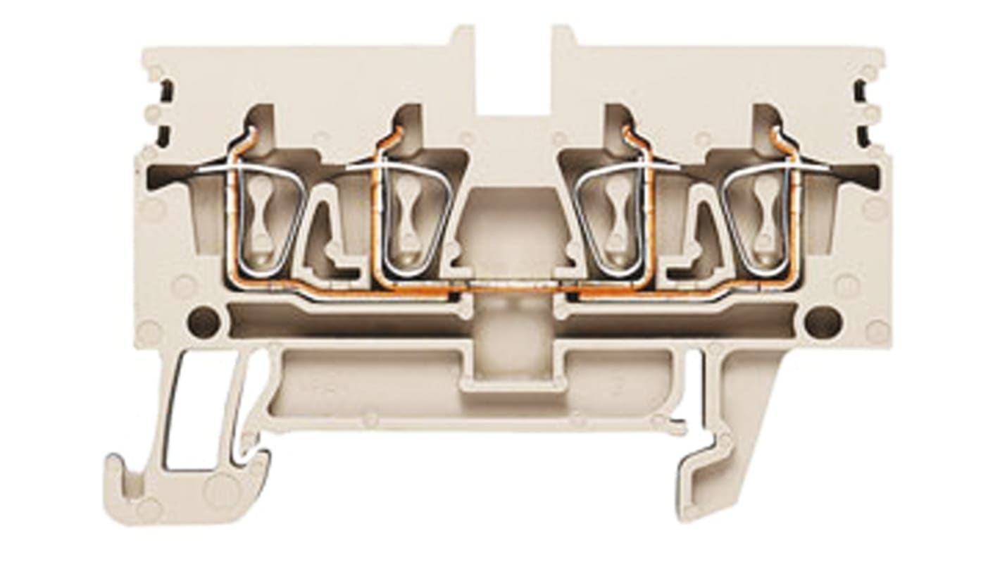 Weidmuller Z Series Beige Feed Through Terminal Block, 0.5 → 4mm², Single-Level, Clamp Termination