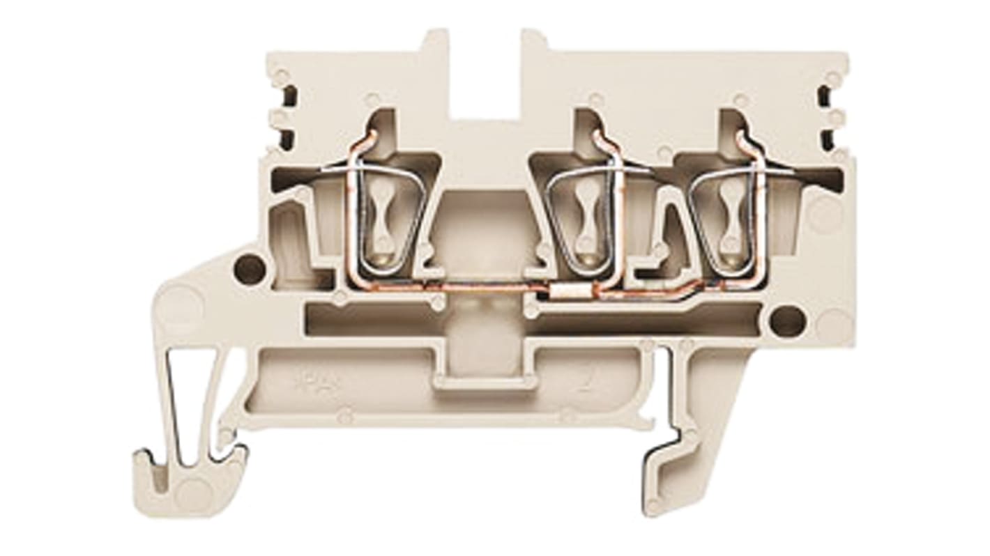 Weidmüller Z Series Beige Feed Through Terminal Block, 0.5 → 4mm², Single-Level, Clamp Termination