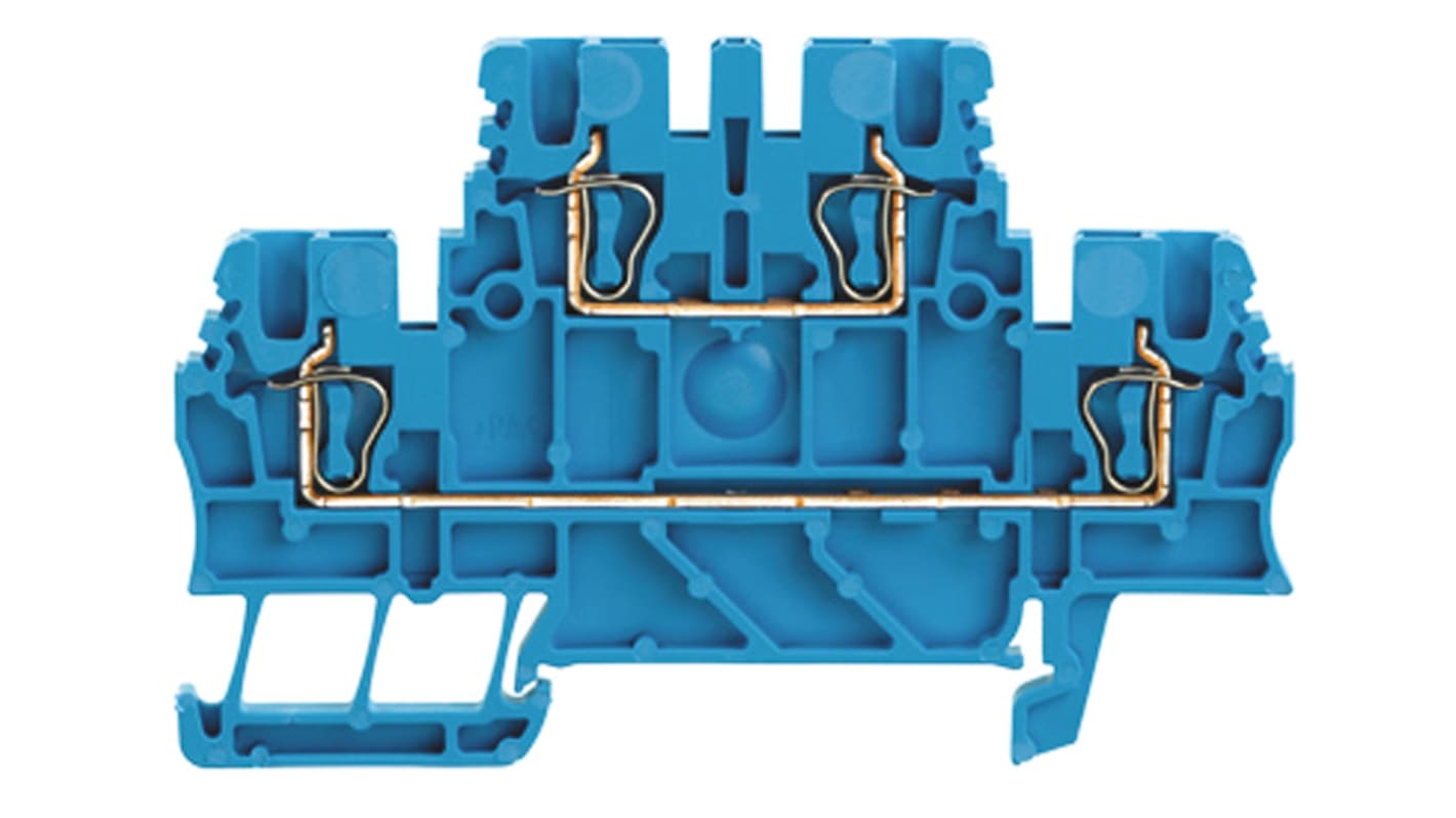 Weidmüller Z Series Blue Feed Through Terminal Block, 1.5mm², Double-Level, Clamp Termination