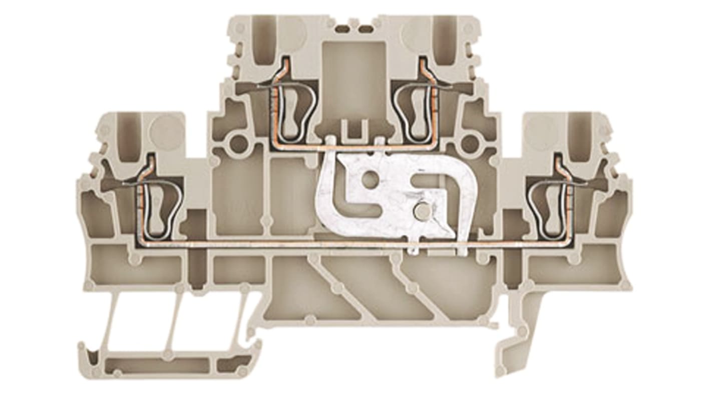 Weidmuller Z Series Beige Feed Through Terminal Block, 1.5mm², Double-Level, Clamp Termination