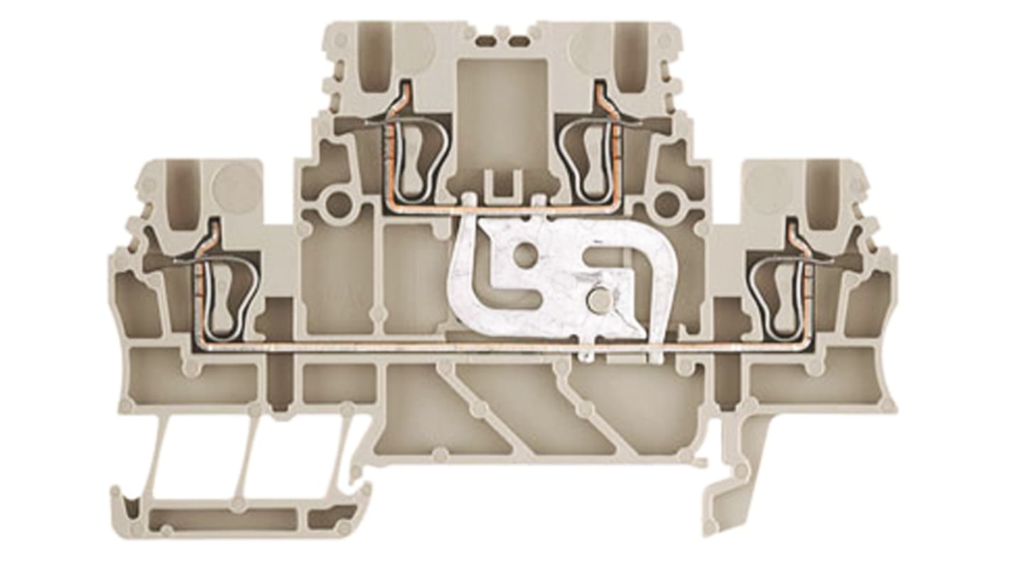 Bloc de jonction de traversée Weidmuller Z, 1.5mm², Cage à ressort, Beige