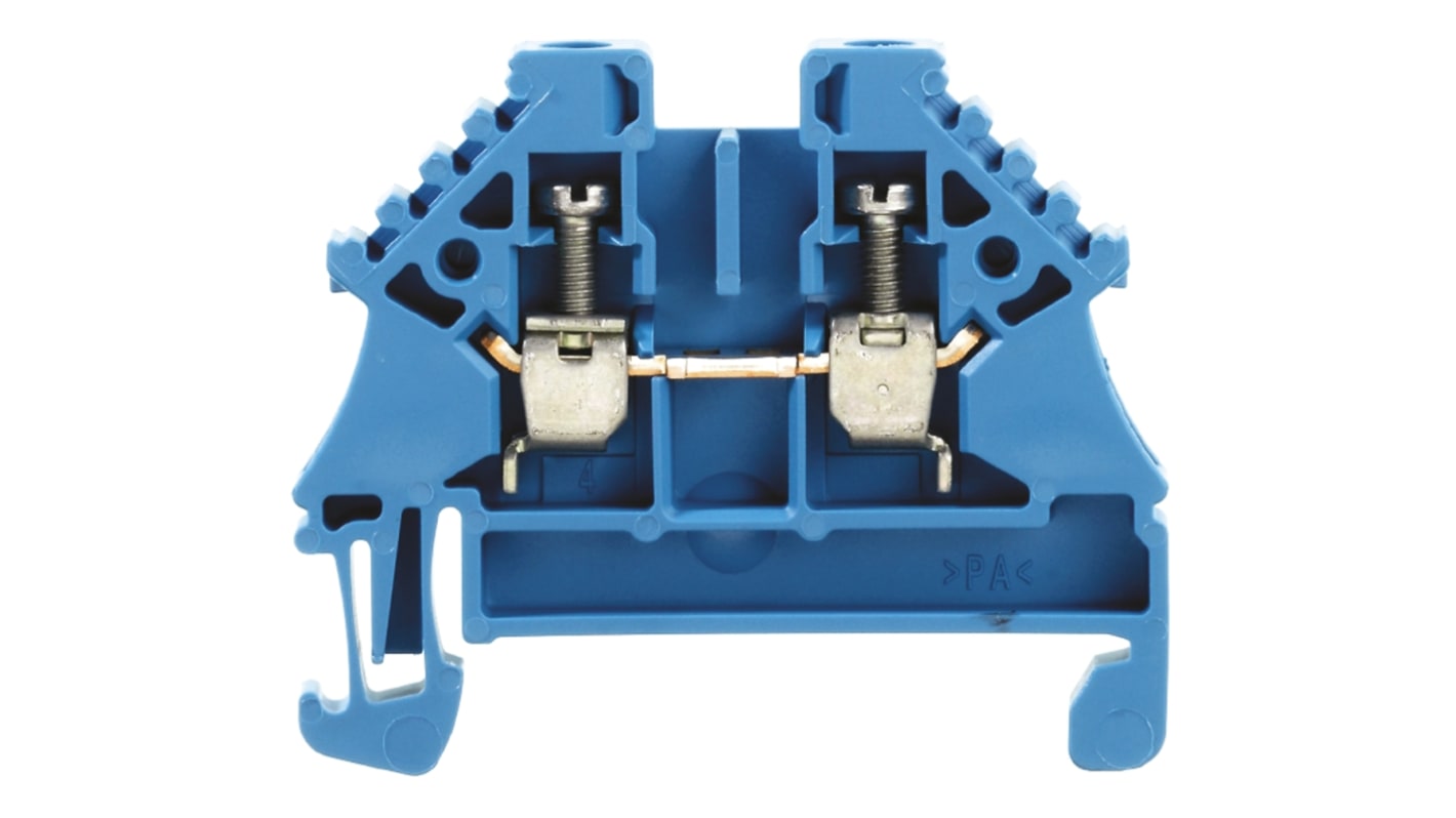 Weidmüller W Series Blue Feed Through Terminal Block, 2.5mm², Single-Level, Screw Termination