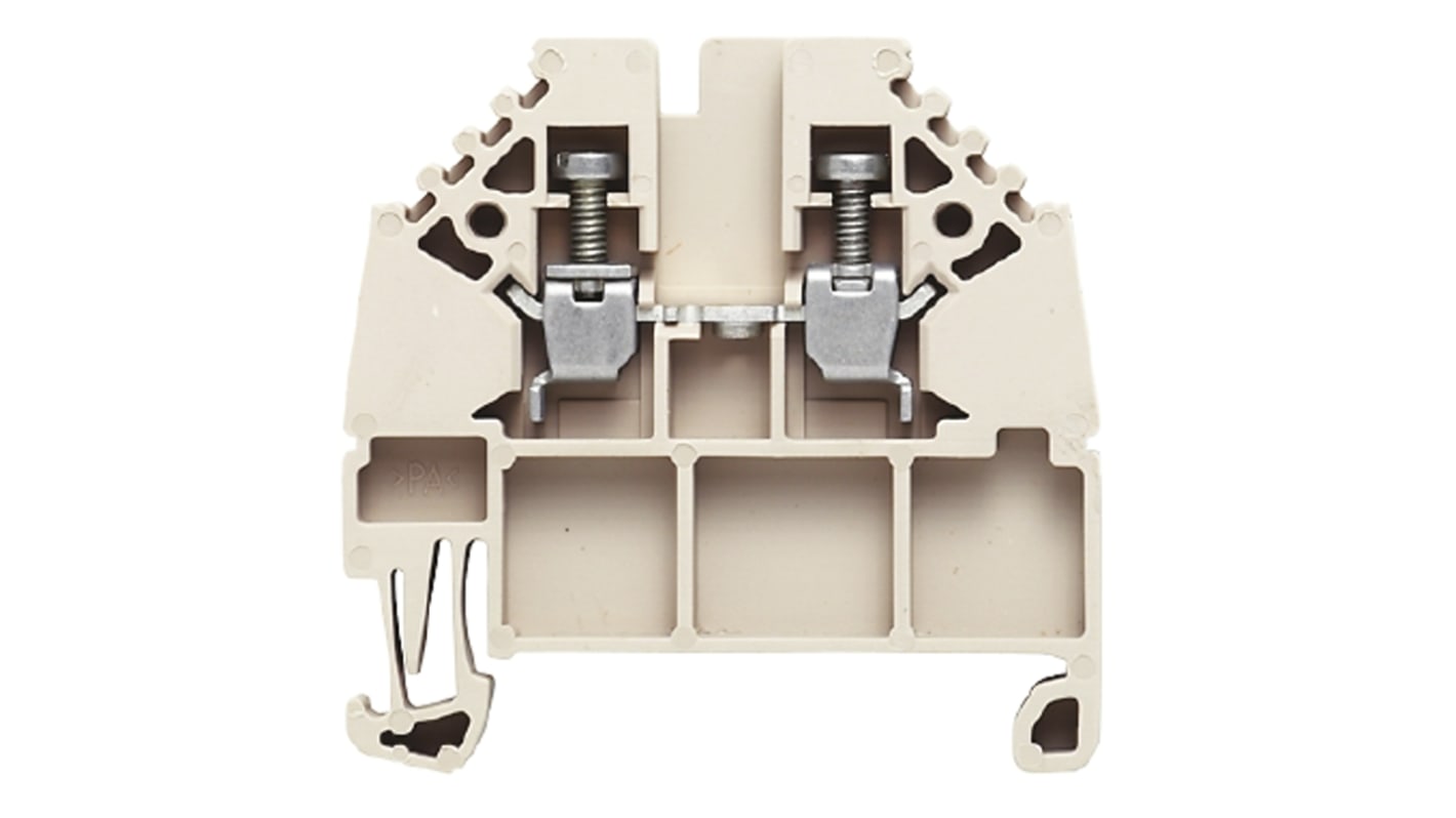 Weidmuller W Series Dark Beige Feed Through Terminal Block, 2.5mm², Single-Level, Screw Termination