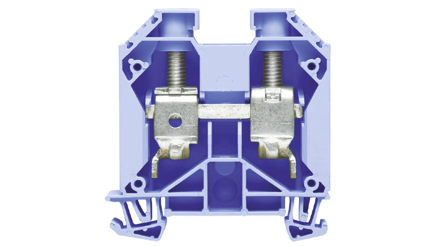 Weidmüller W Series Blue Feed Through Terminal Block, Single-Level, Screw Termination