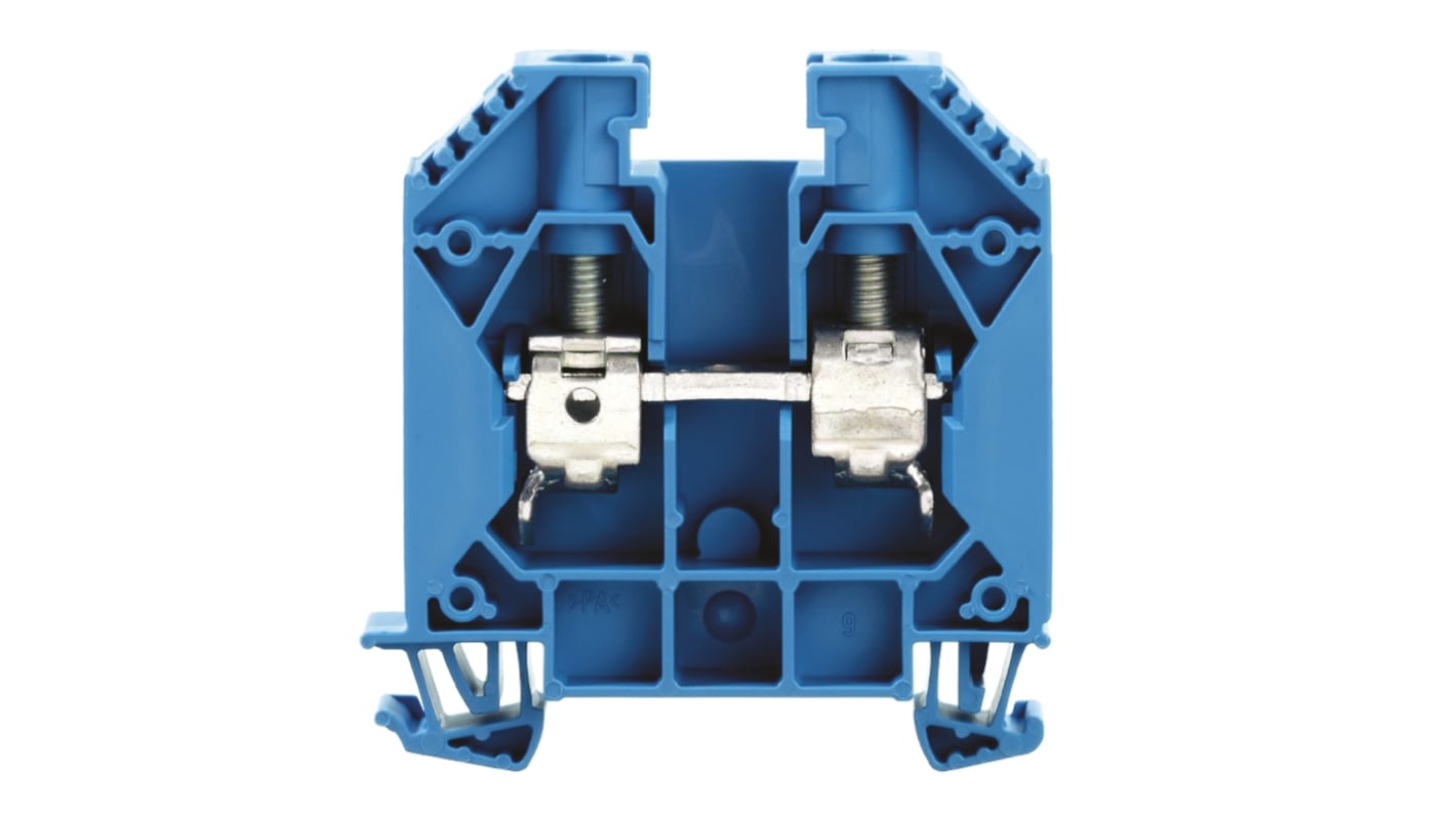 Weidmüller W Series Blue Feed Through Terminal Block, Single-Level, Screw Termination