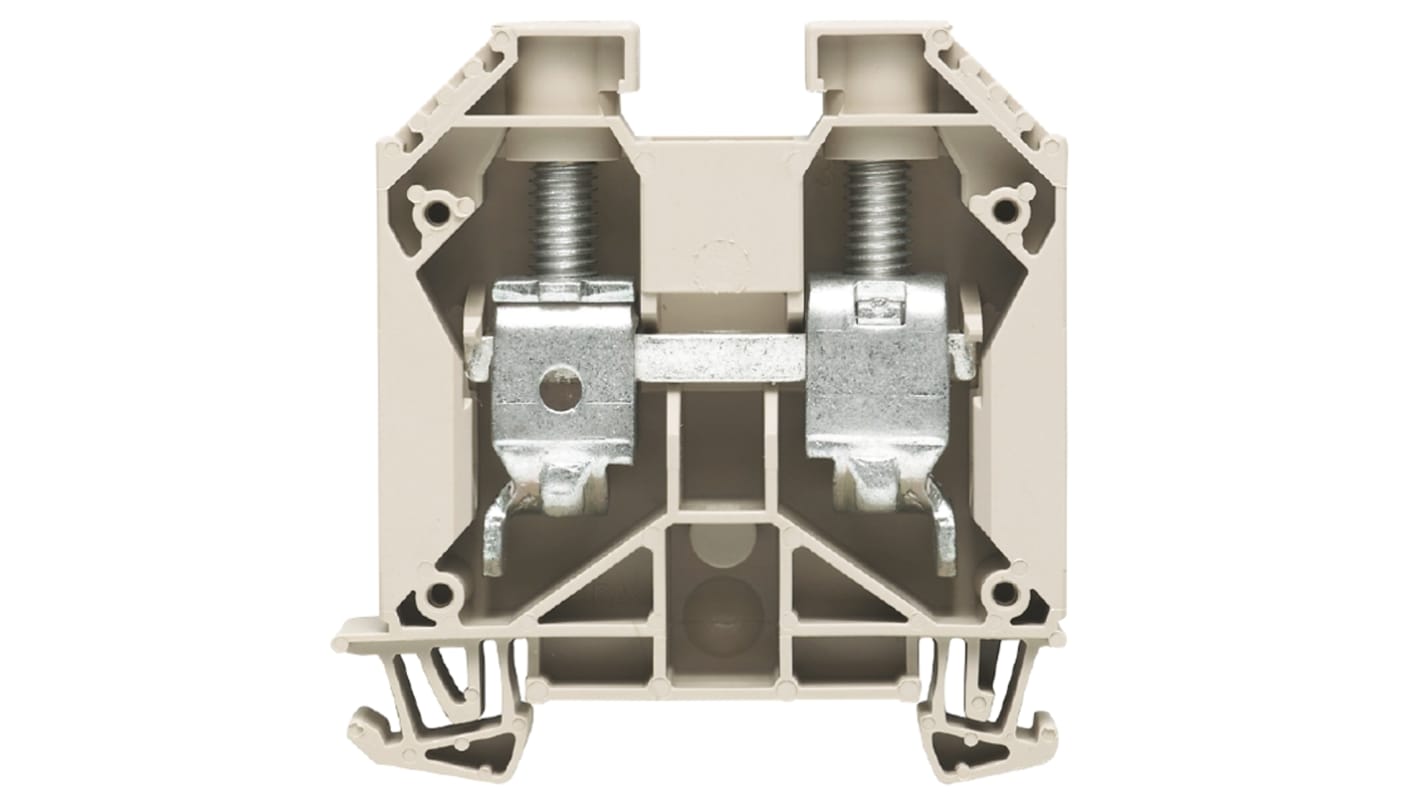 Weidmüller W Series Dark Beige Feed Through Terminal Block, Single-Level, Screw Termination