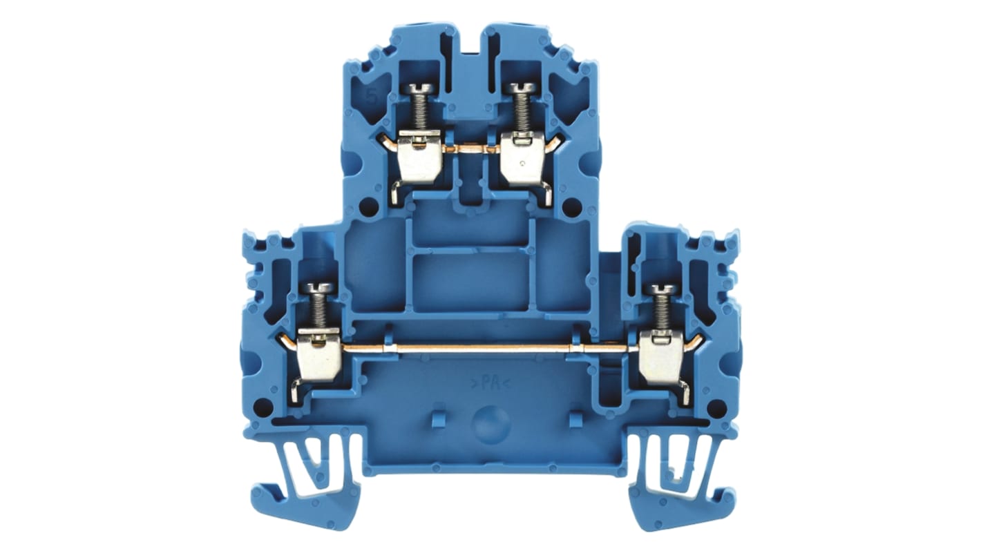 Morsettiera a due livelli Weidmüller, Blu, livello Doppio, 24A