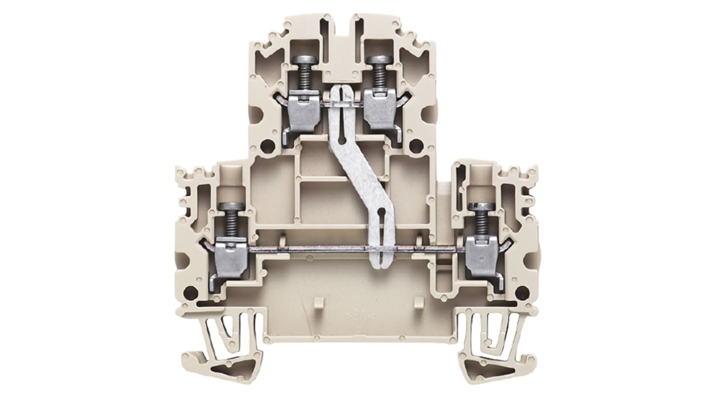 Weidmuller W Series Dark Beige Double Level Terminal Block, 2.5mm², Double-Level, Screw Termination