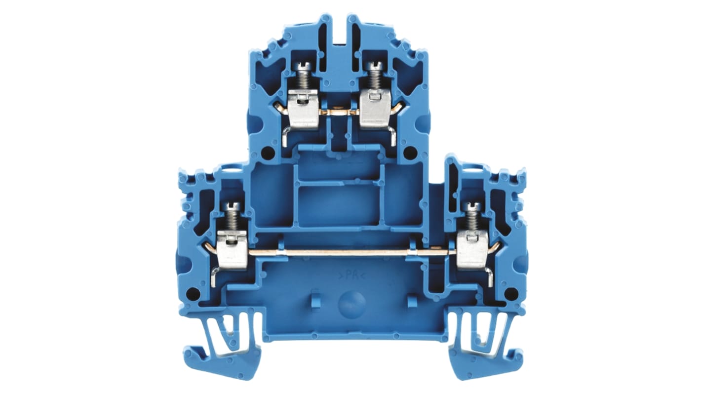 Morsettiera a due livelli Weidmüller, Blu, livello Doppio, 32A