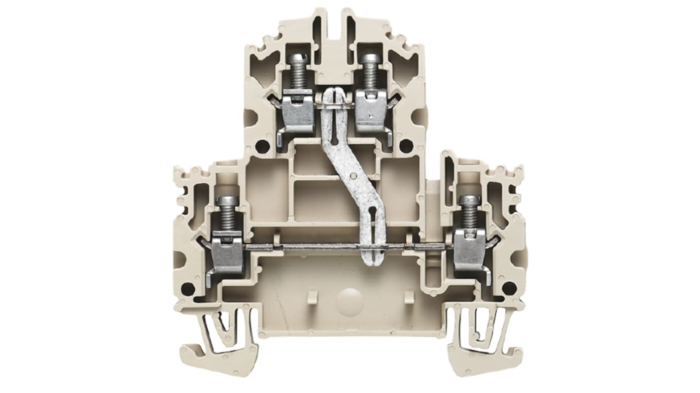 Weidmüller W Doppelstock Reihenklemmen Zweifach Dunkelbeige, 800 V / 32A, Schraubanschluss