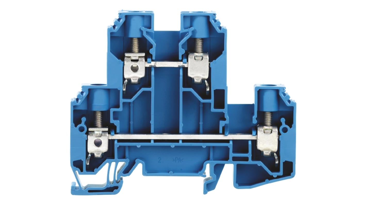 Morsettiera a due livelli Weidmuller, Blu, livello Doppio, 57A